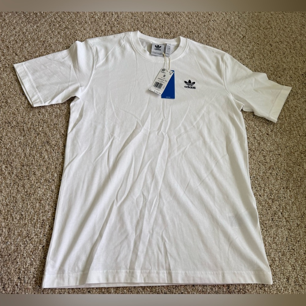 Men’s Adidas Essentials Crew Neck Short Sleeve T-Shirt White IZ2098-A New